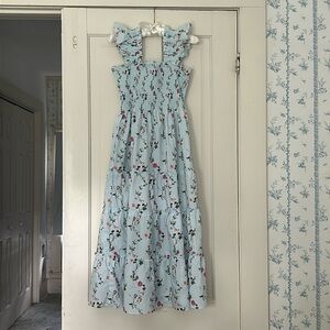 Hill House Home Ellie Nap Dress in Floral Pond Print; small.
